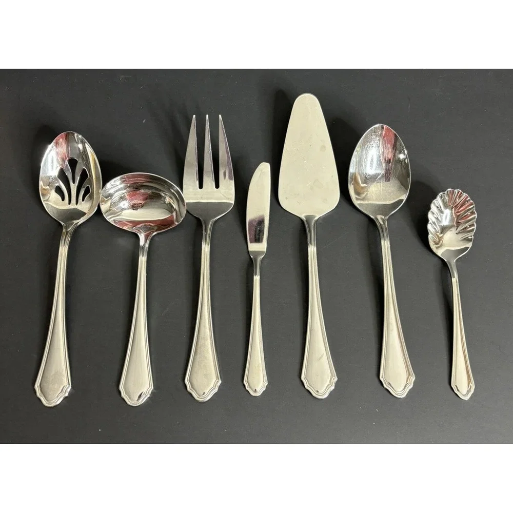 Reed & Barton Canter Place  Hostess Serving Set 7 Pc Stainless Steel Flatware